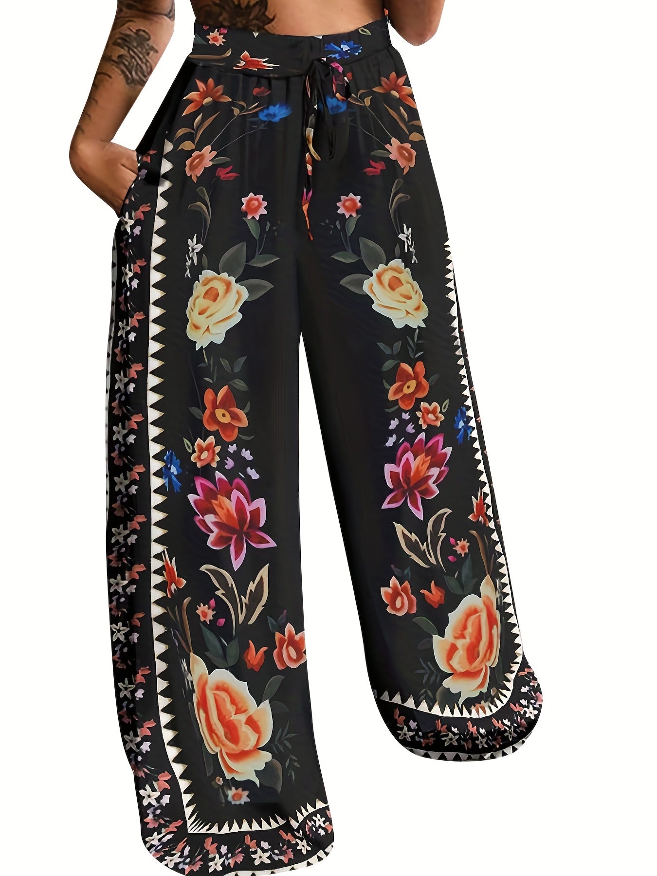 2023 Fashion Peacock Single-Sided Brushed Printed Long Pants