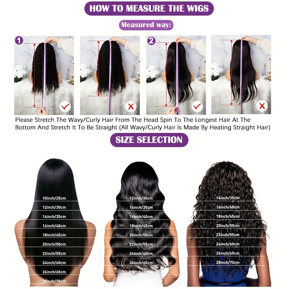 200% Density Human Hair Wig - Long Deep Wave & Curly Style - 13x4 Lace Front with Natural Hairline, Baby Hair & Pre-Plucked for Ultra Realism