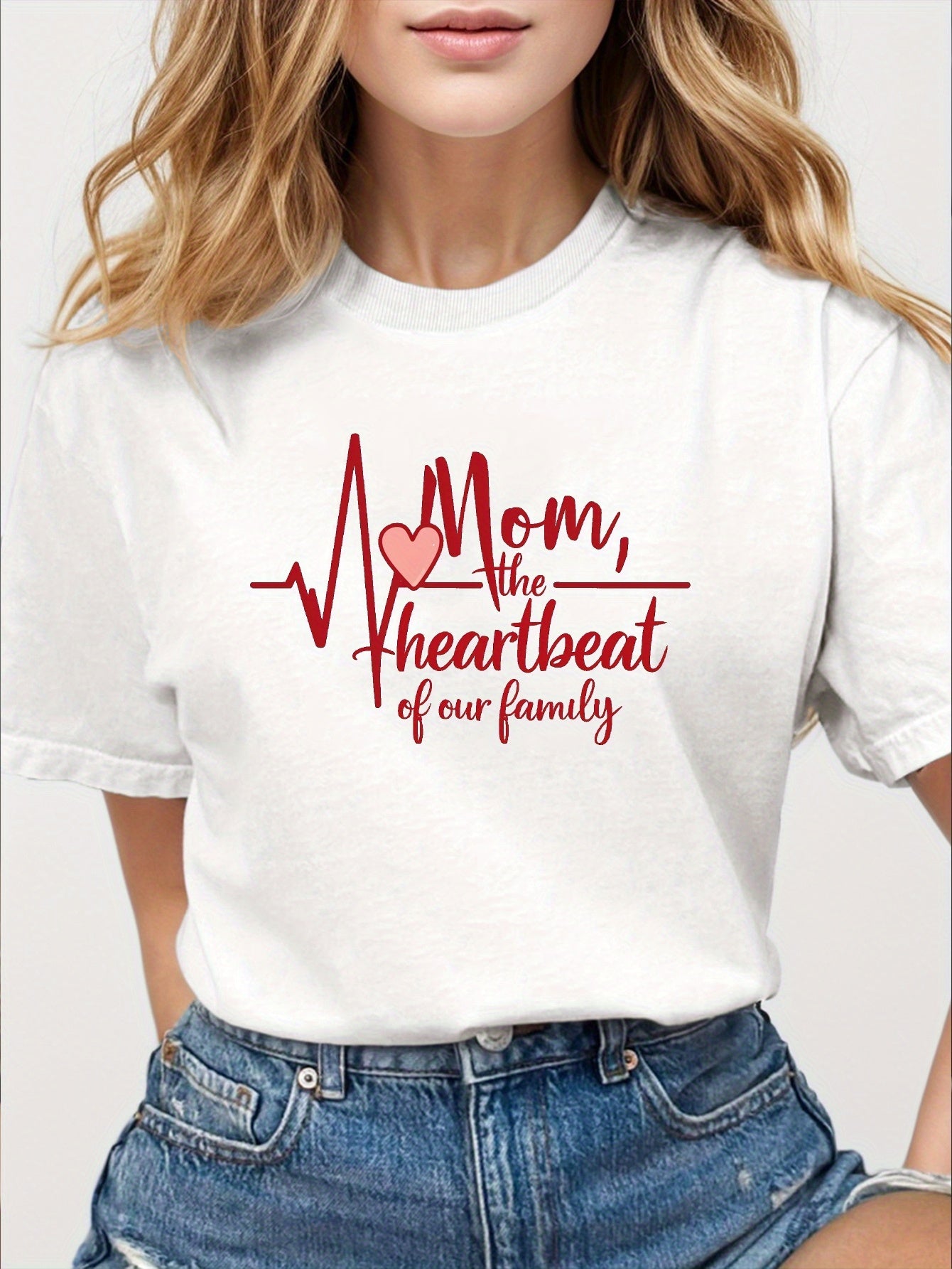 Mom heartbeat pure cotton women's Tshirt comfort fit