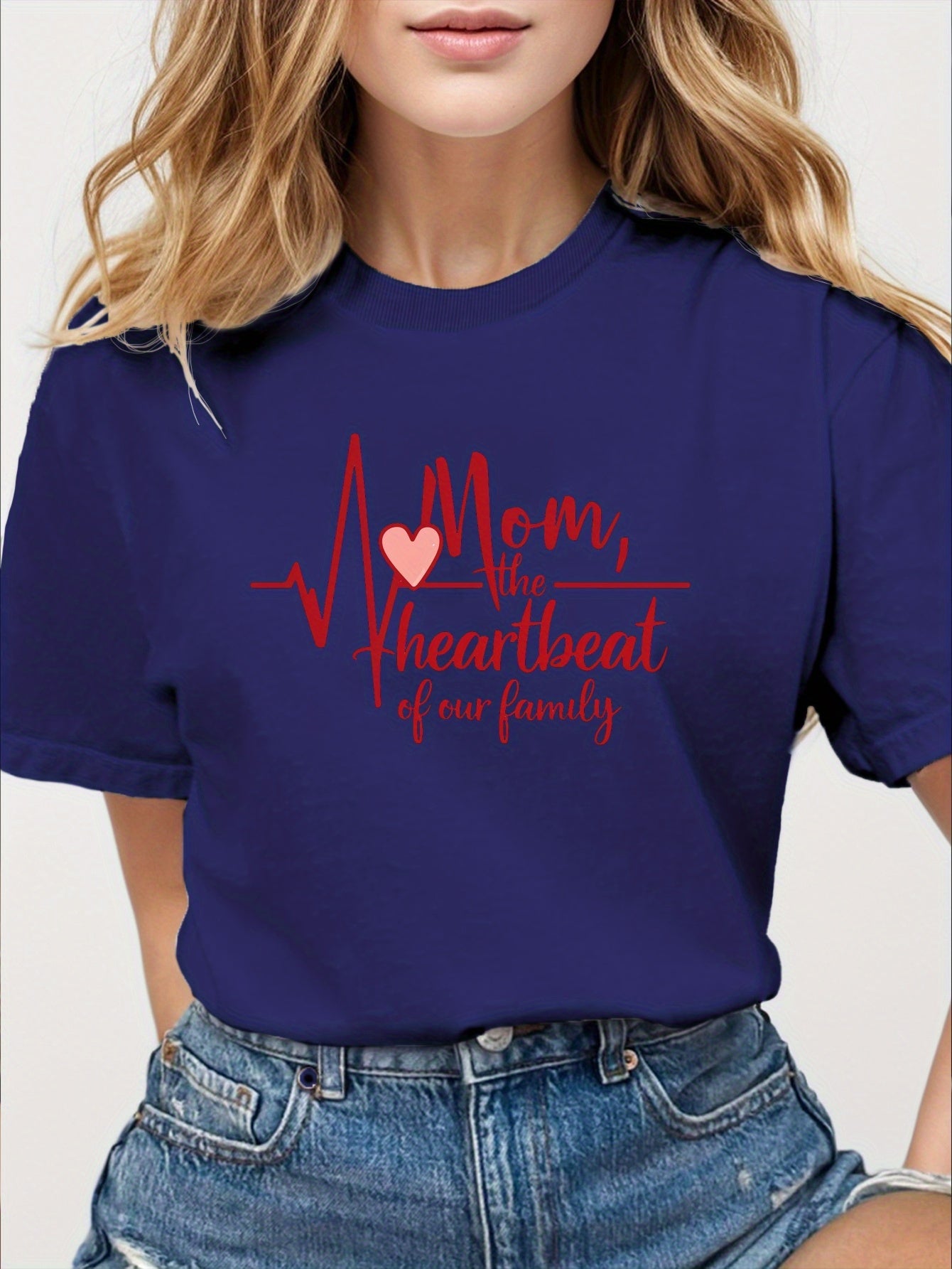 Mom heartbeat pure cotton women's Tshirt comfort fit