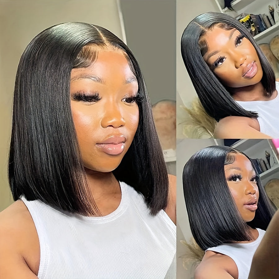 Glueless Wigs Human Hair Lace Frontal Wig Brazilian Straight Human Hair Wig HD 4X4 Lace Front Wig Ready To Wear 150% Density