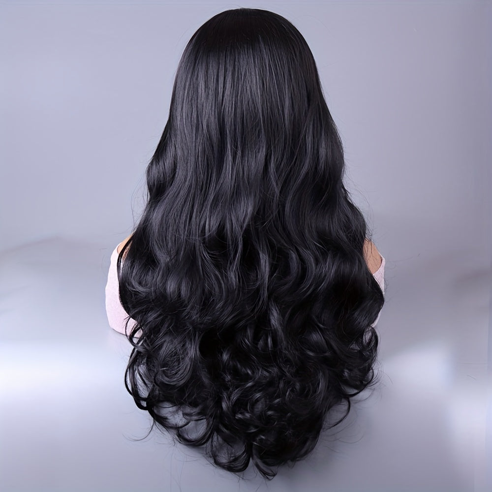 Long Wave Curly Hair Wig, Multi-colored Long Fluffy Natural Fashion Curly Hair Wig With Fringe Synthetic Full Curly Hair Wig Cosplay Party Dress Wig for Everyday Use Wig