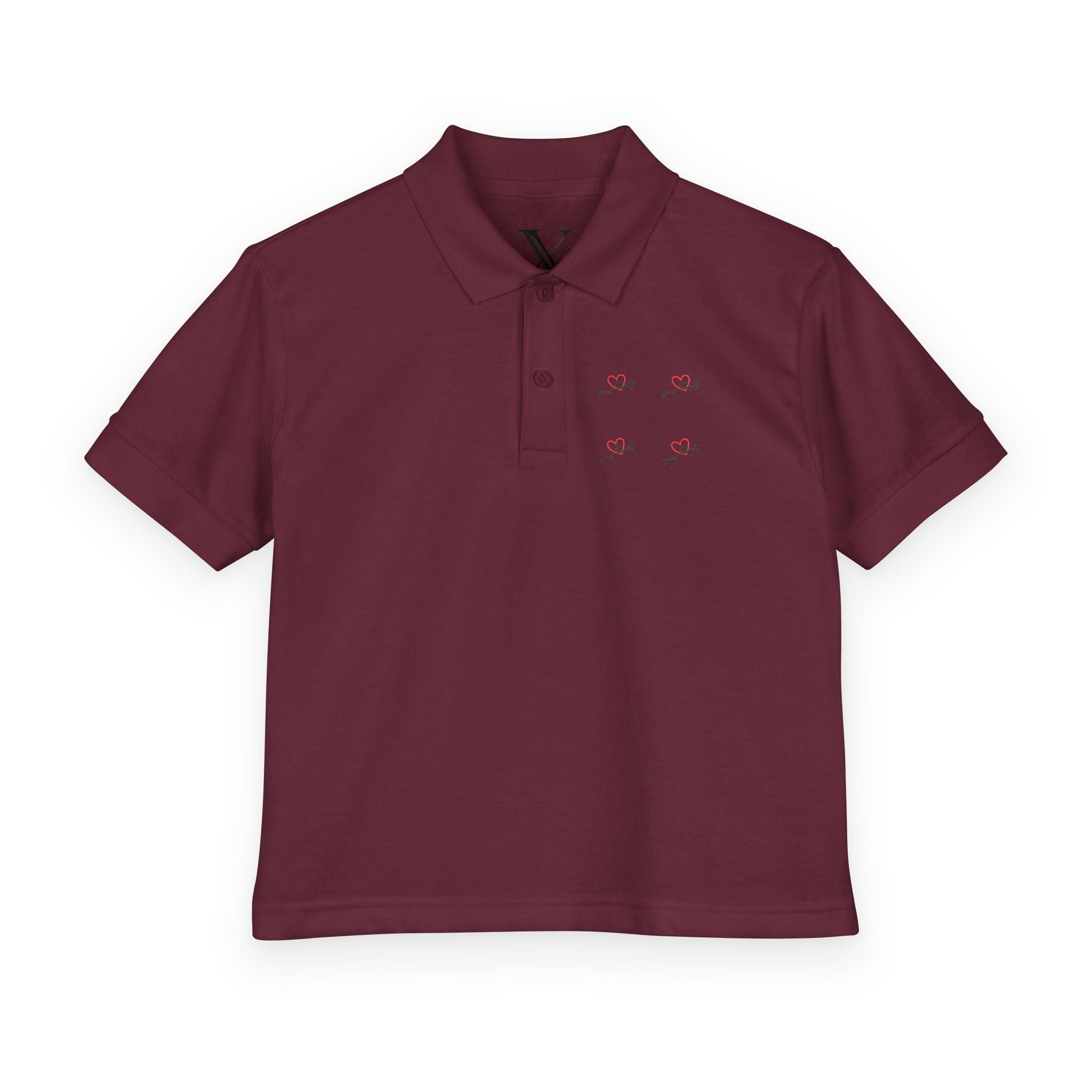 Kids Polo Shirt with Mini Red Truck Embroidery — Youth DryBlend Jersey