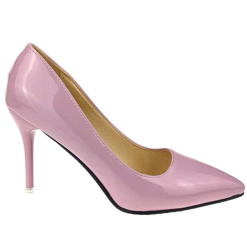 Aphixta Shoes Woman 7cm Or 10cm High Heel Pumps Red Thin Heels Women Shoes Wedding Party Leisure Nude Super Big Szie 48