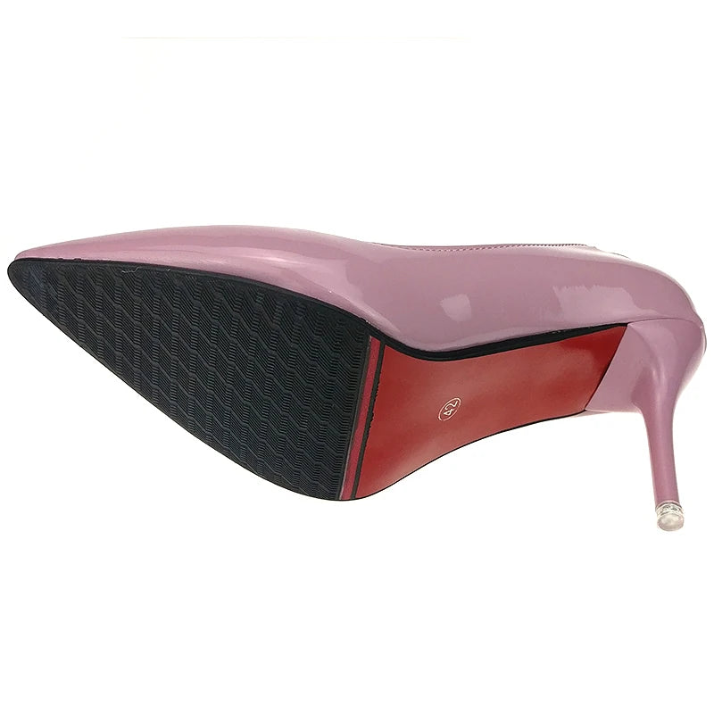 Aphixta Shoes Woman 7cm Or 10cm High Heel Pumps Red Thin Heels Women Shoes Wedding Party Leisure Nude Super Big Szie 48