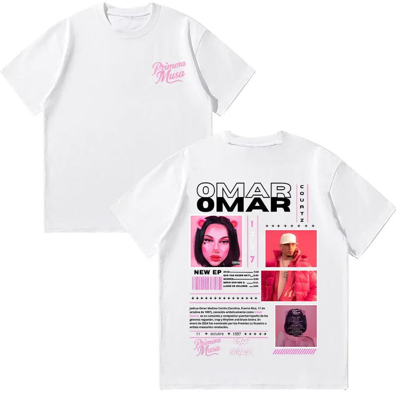 Rapper Omar Courtz T-shirts Omar Courtz Primera Musa 2025 Graphic T Shirts Men Women Vintage 90s Hip Hop Tees Summer Cotton Tops