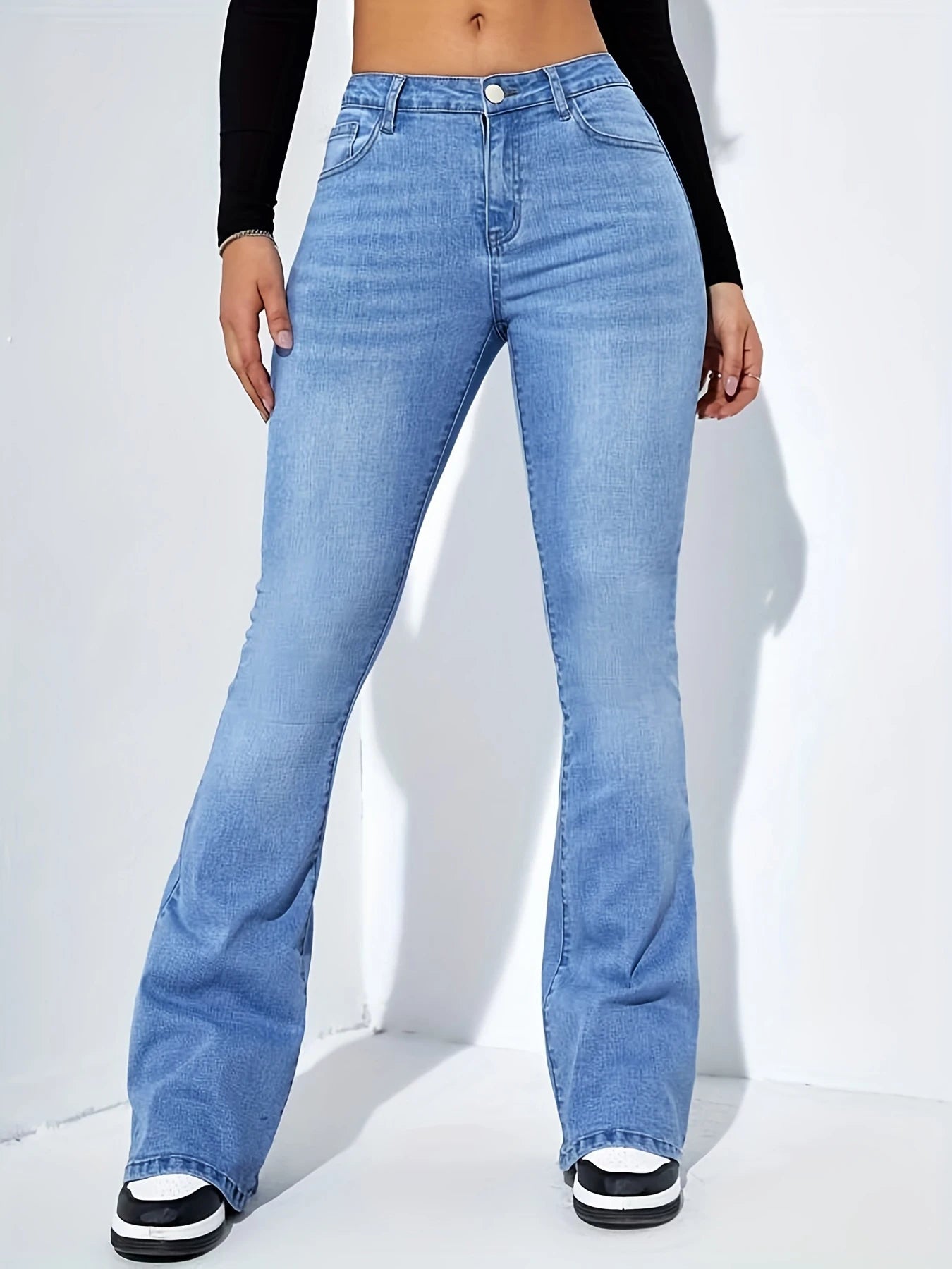 Women's jeans high waist stretch comfortable flared pants Denim pants