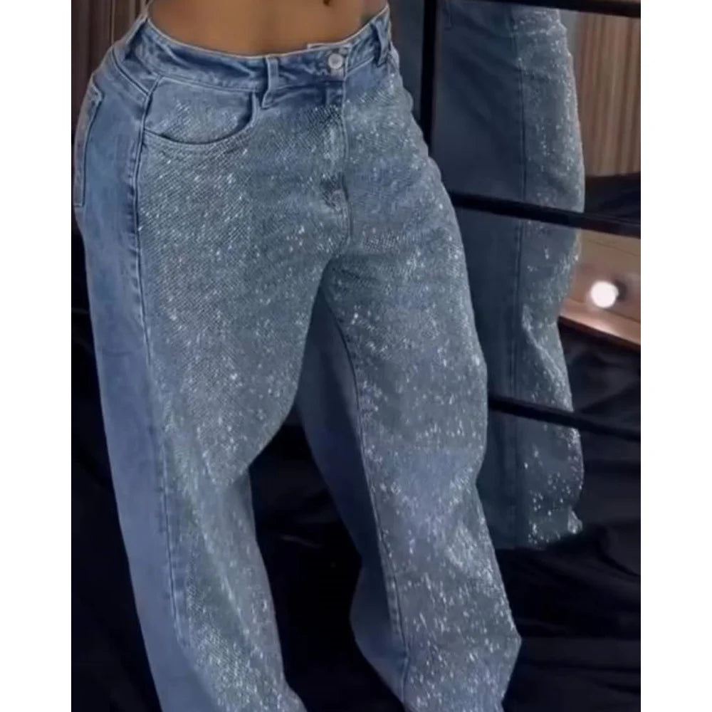 Y2K Hip Hop Jeans Women Vintage Washed Baggy Loose Fit Denim Pants High Waist Casual Streetwear Oversized Retro Trousers