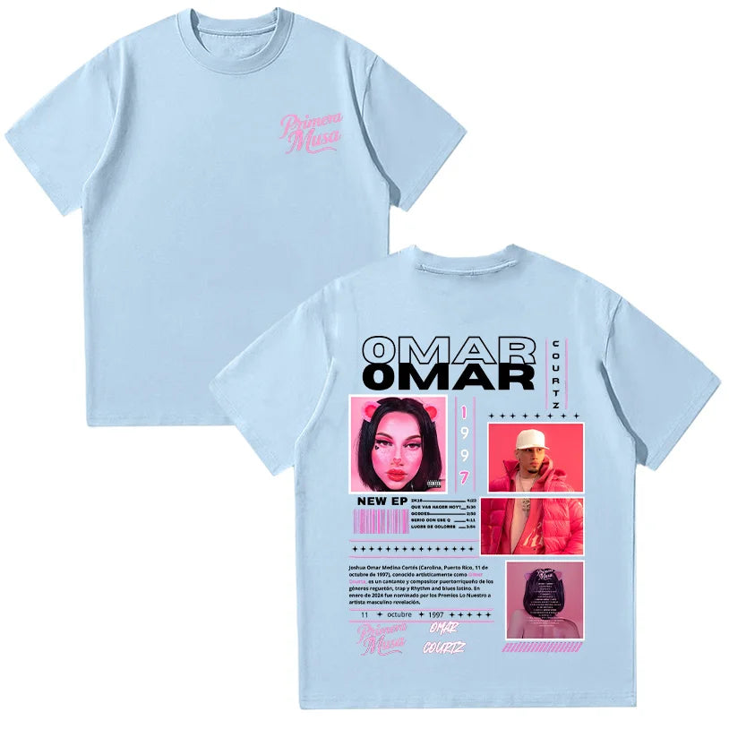 Rapper Omar Courtz T-shirts Omar Courtz Primera Musa 2025 Graphic T Shirts Men Women Vintage 90s Hip Hop Tees Summer Cotton Tops