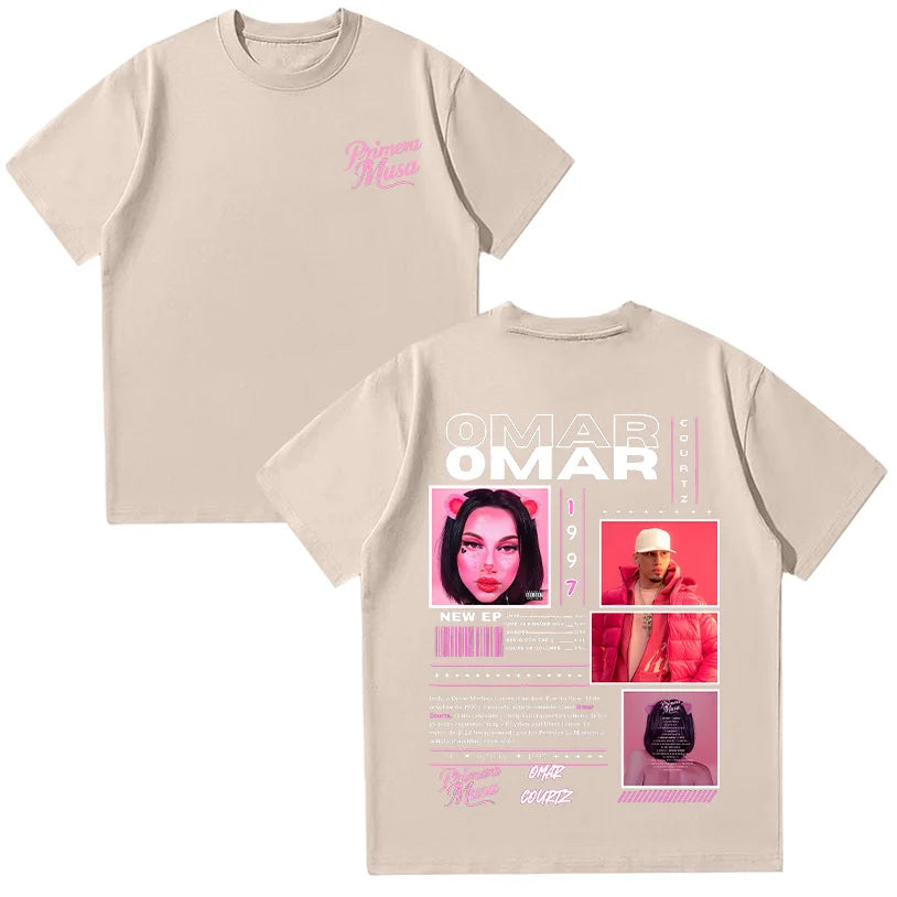 Rapper Omar Courtz T-shirts Omar Courtz Primera Musa 2025 Graphic T Shirts Men Women Vintage 90s Hip Hop Tees Summer Cotton Tops