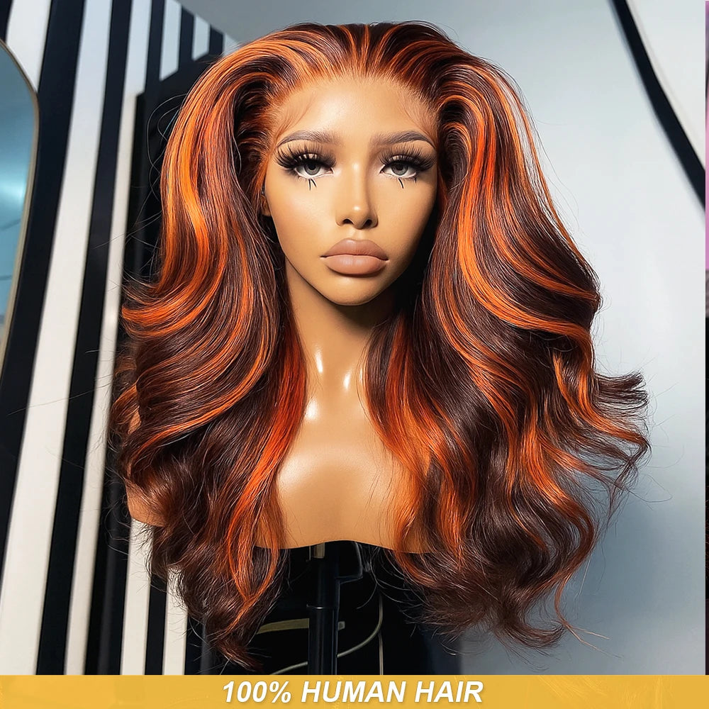 P4/350 Ombre human hair wigs 5x5 Lace Front Wig human hair wigs glueless wig Blonde Highlight Wig Body Wave Wigs Of Colors