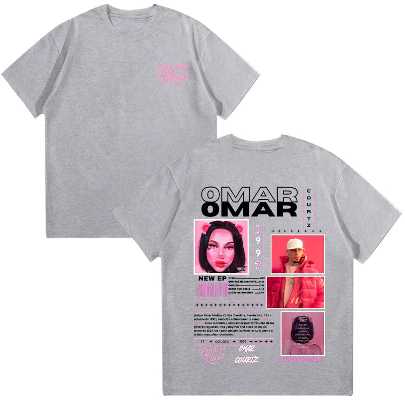 Rapper Omar Courtz T-shirts Omar Courtz Primera Musa 2025 Graphic T Shirts Men Women Vintage 90s Hip Hop Tees Summer Cotton Tops
