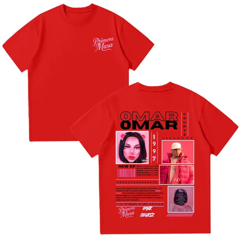 Rapper Omar Courtz T-shirts Omar Courtz Primera Musa 2025 Graphic T Shirts Men Women Vintage 90s Hip Hop Tees Summer Cotton Tops