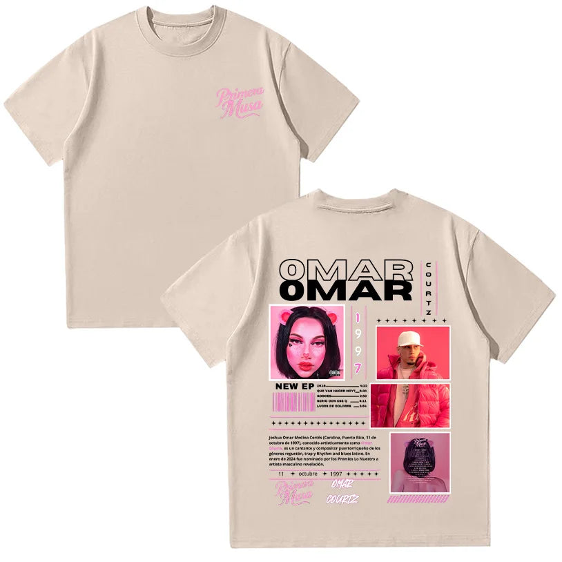 Rapper Omar Courtz T-shirts Omar Courtz Primera Musa 2025 Graphic T Shirts Men Women Vintage 90s Hip Hop Tees Summer Cotton Tops