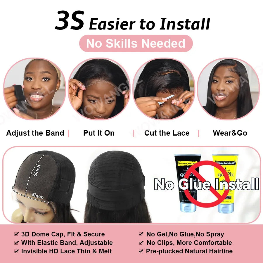 Wow Angel 34inch Highlight Body Wave Wigs 5X5 HD Lace Closure Wig Honey Blonde 250% Glueless Wig Human Hair Ready to Wear Wigs