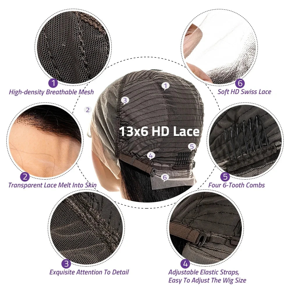 13x6 HD Body Wave Chocolate Brown Lace Front Wig Human Hair Brazilian Transparent 13x4 Lace Frontal Wigs Pre Plucked For Women