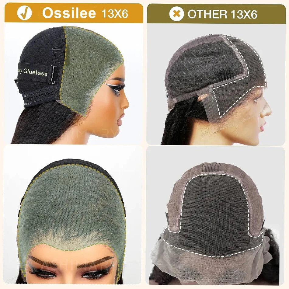 Short Bob 13x6 Full Lace Wig for Black Women Body Wave HD Glueless Lace Front Human Hair Pre-Plucked Brown 99J Ginger P1B/30