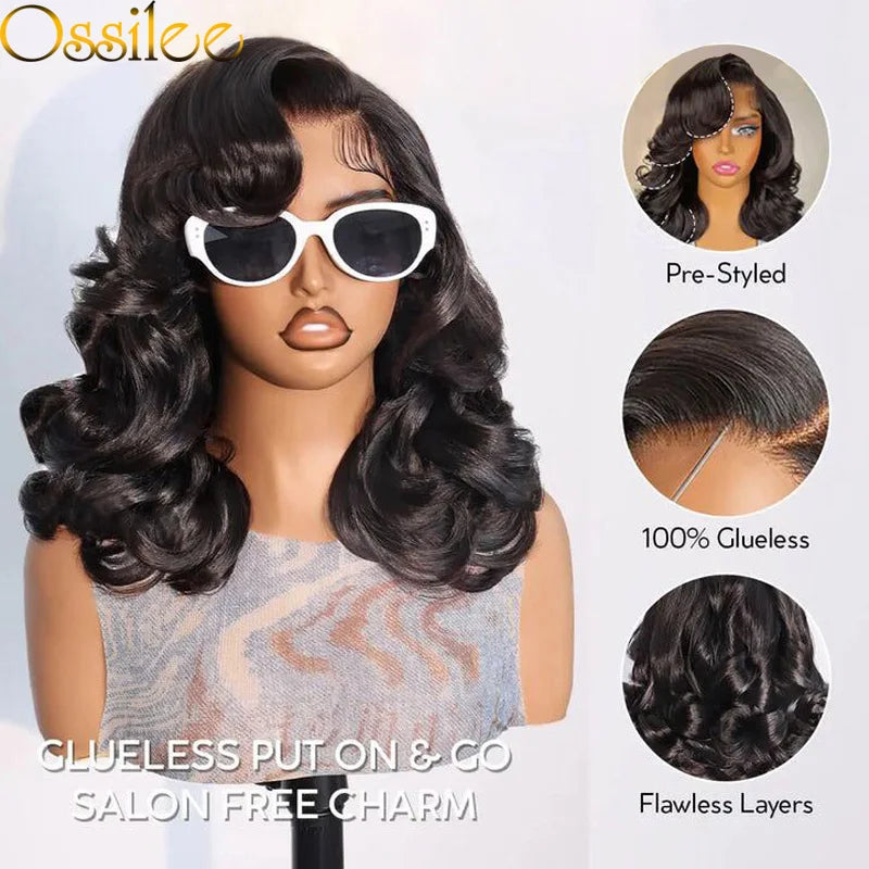 Short Bob 13x6 Full Lace Wig for Black Women Body Wave HD Glueless Lace Front Human Hair Pre-Plucked Brown 99J Ginger P1B/30