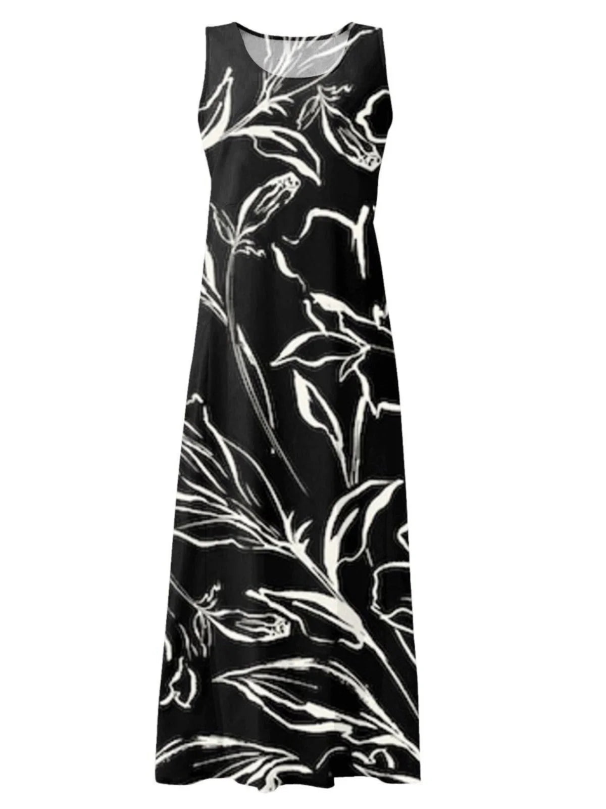 Long Printed Pullover Tank Dr Street Sle Svel Summer Evening Gown mid Waist Other Material 00% Other Pattern