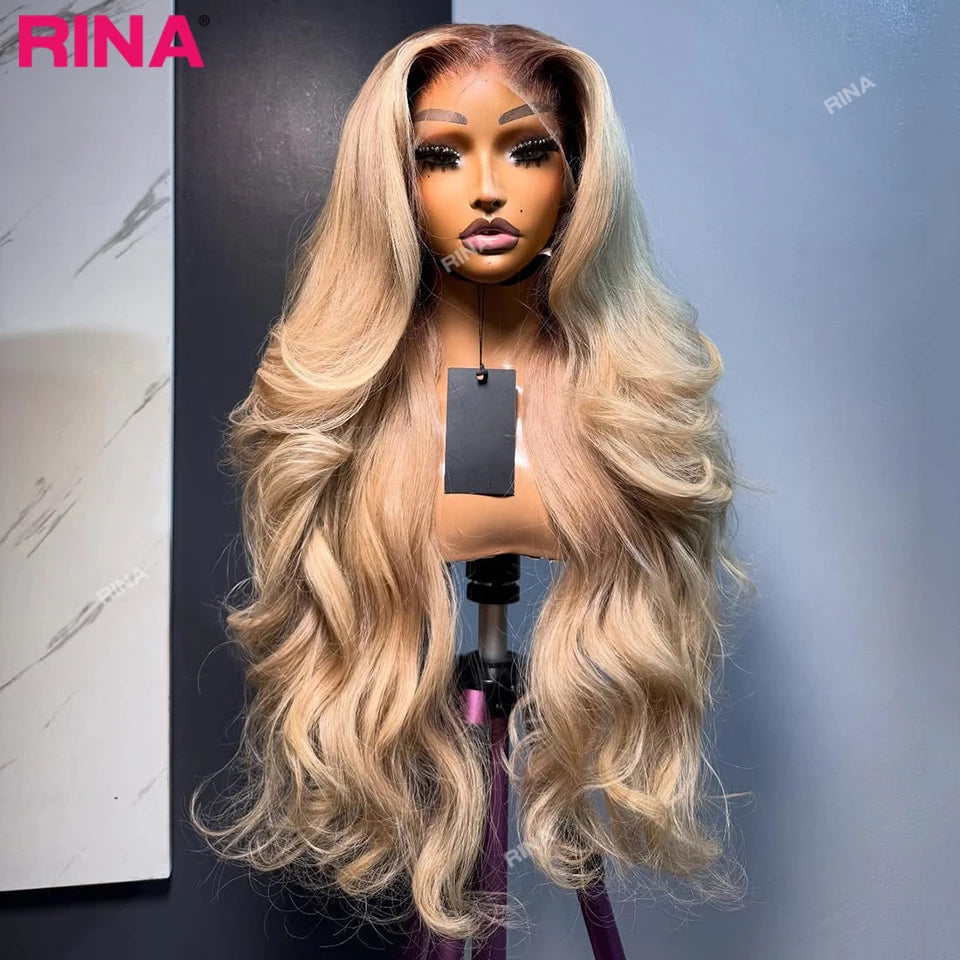 Dark Root Blonde 13x6 13x4 Hd Lace Frontal Wig Human Hair Ombre Colored Ombre Blonde Human Hair Wigs Body Wave For Women 5x5