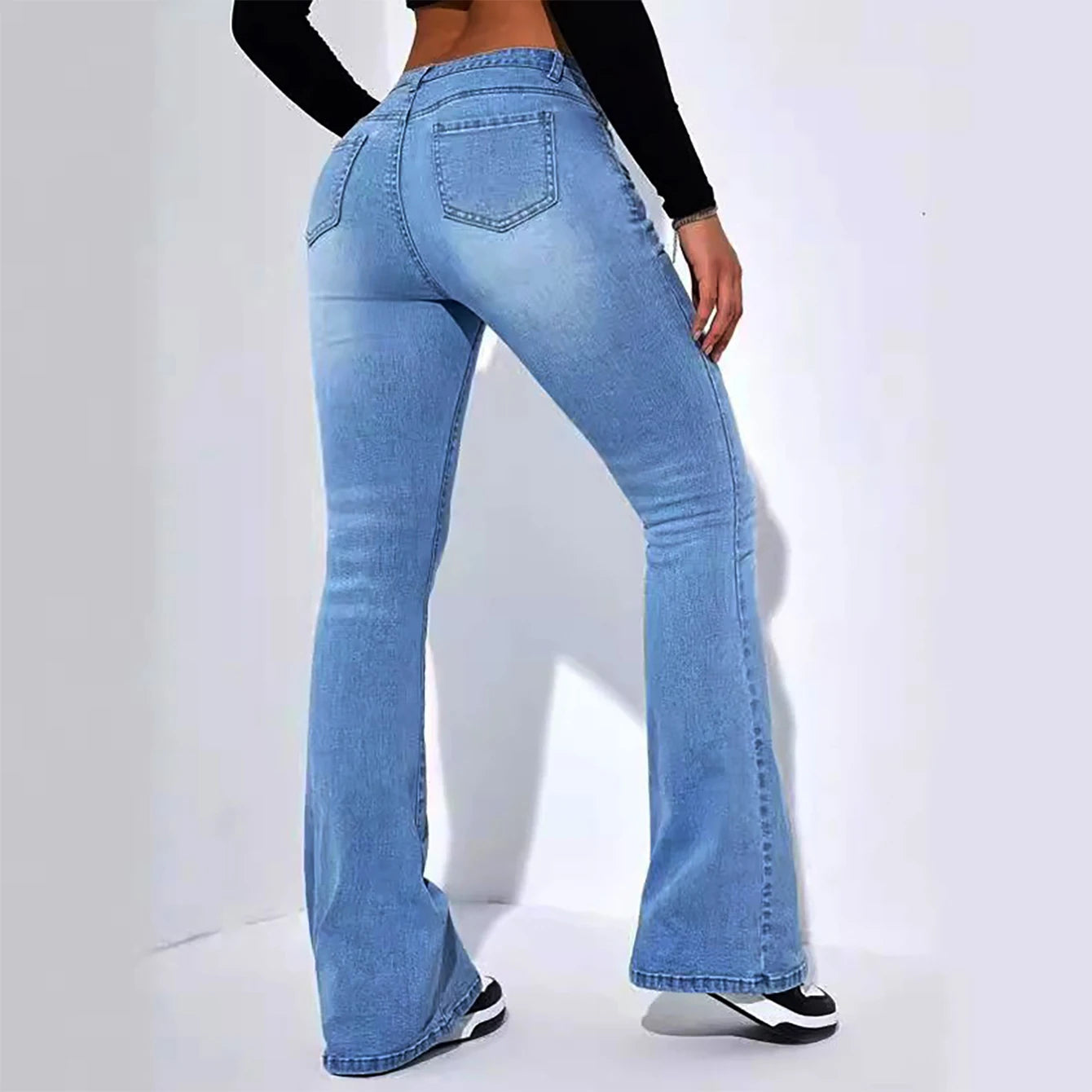 Women's jeans high waist stretch comfortable flared pants Denim pants
