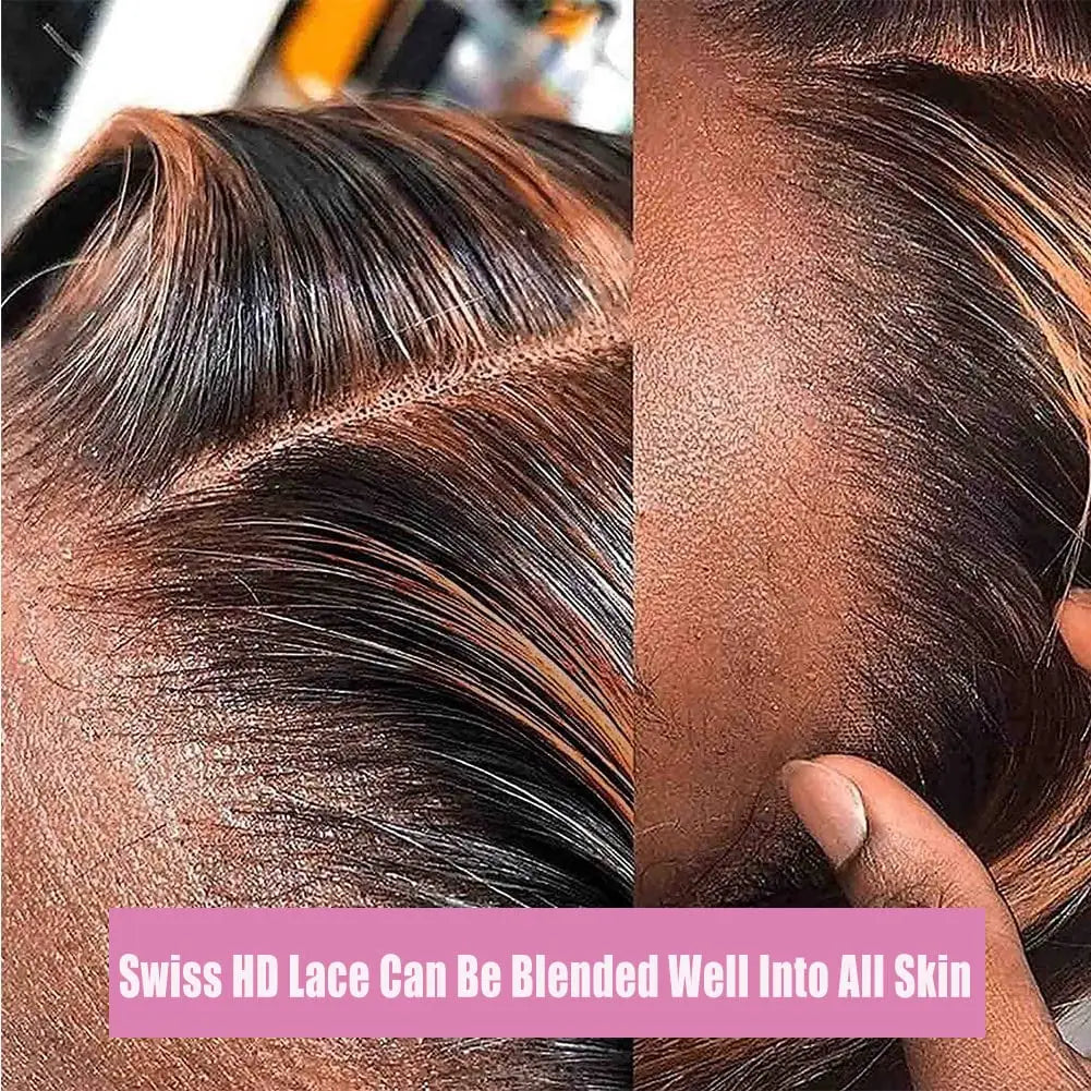 1B/30 Highlight Ombre Lace Front Wig Human Hair 200 Density Deep Wave 13x6 HD Transparent Lace Frontal Wigs Human Hair For Women