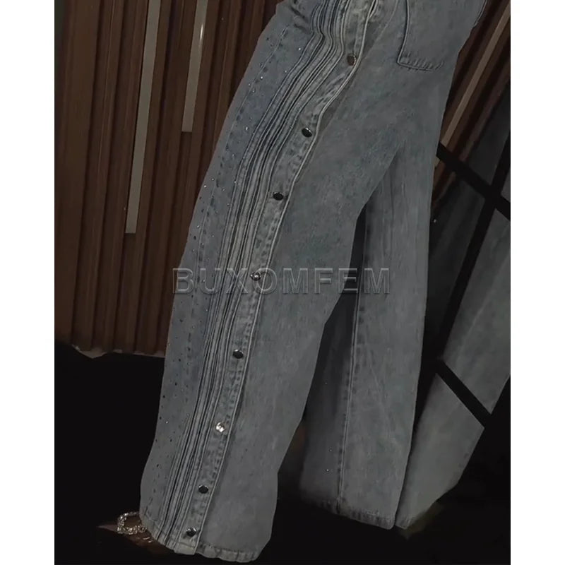 2025 Women's Wide Leg Pants New High Waist Trousers Y2k Streetwear Baggy Pants for Large Sizes New Stylish Bottoms Outwear