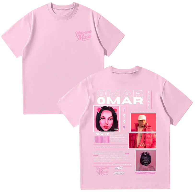 Rapper Omar Courtz T-shirts Omar Courtz Primera Musa 2025 Graphic T Shirts Men Women Vintage 90s Hip Hop Tees Summer Cotton Tops