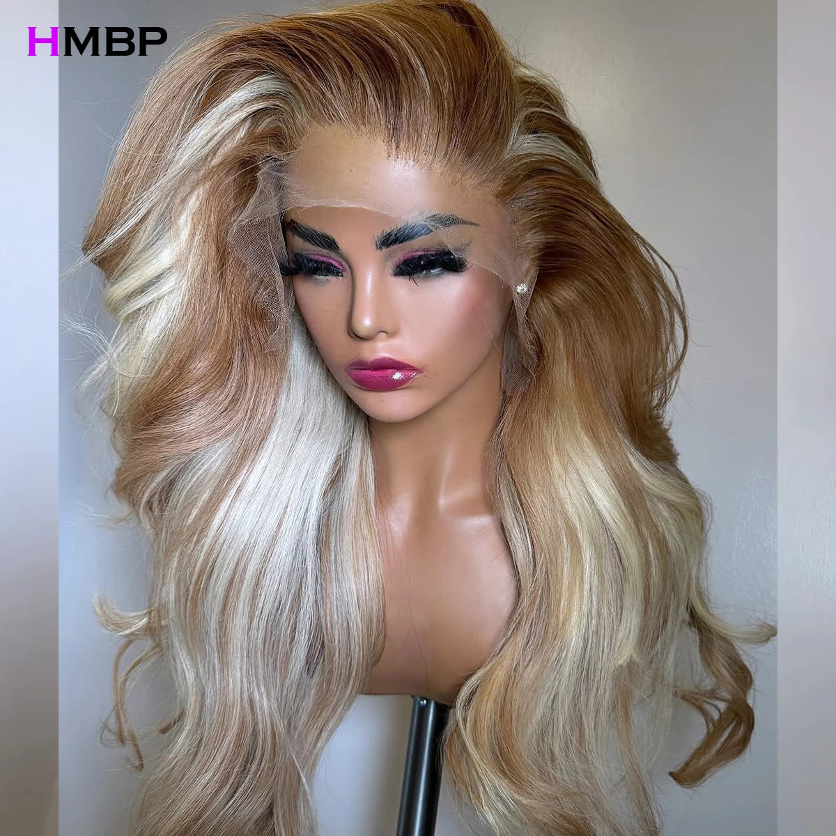 Highlights Blonde Glueless Wigs Human Hair Body Wave 13x6 HD Lace Frontal Wig Human Hair Preplucked Wear And Go Wig 400 Density