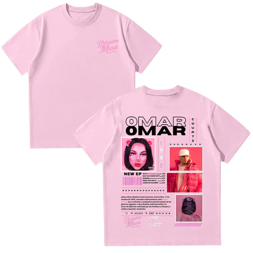 Rapper Omar Courtz T-shirts Omar Courtz Primera Musa 2025 Graphic T Shirts Men Women Vintage 90s Hip Hop Tees Summer Cotton Tops
