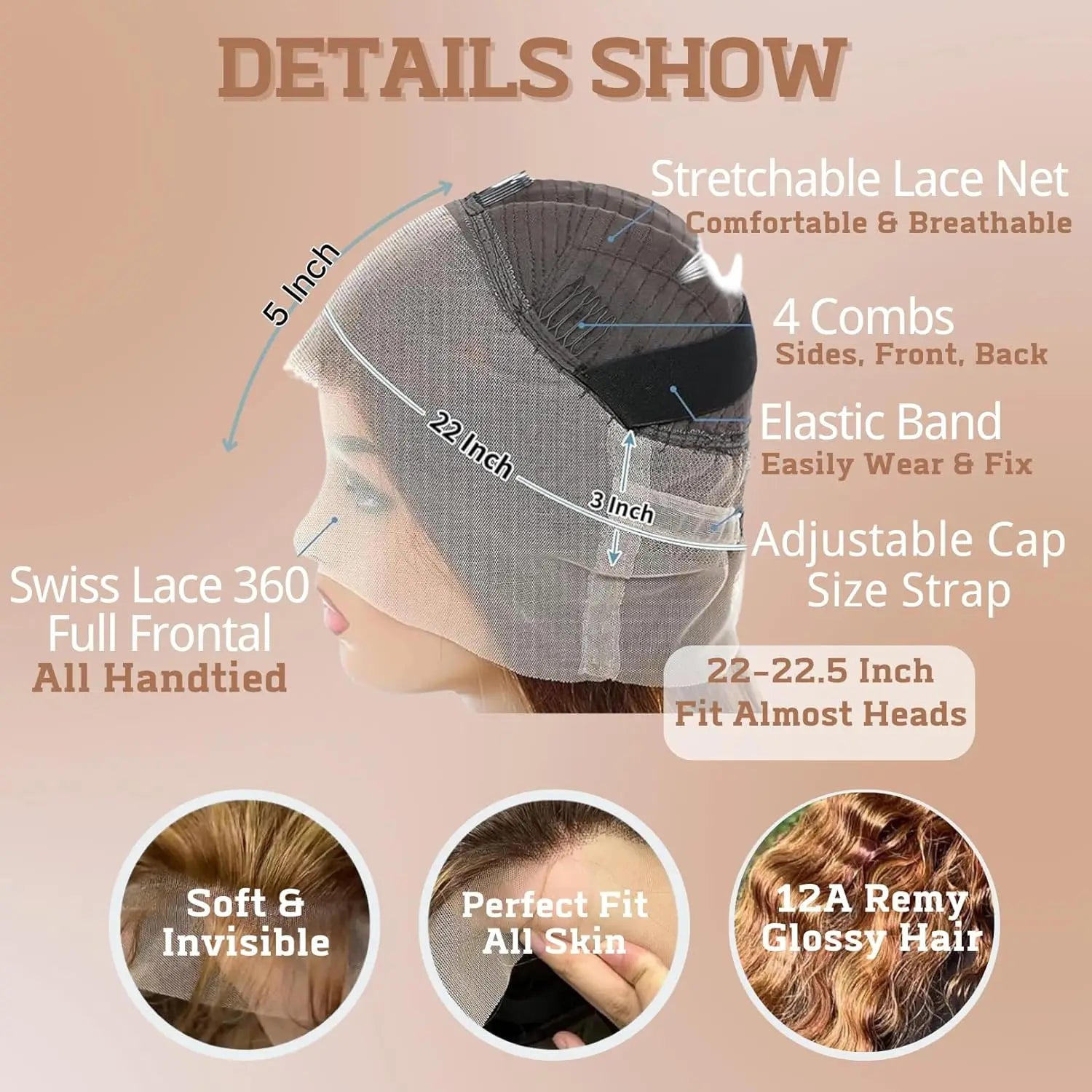 Curly 360 Lace Front Wigs Human Hair Pre Plucked P4/27 Highlight Ombre Deep Wave HD Lace Frontal Human Hair Wig With Drawstring