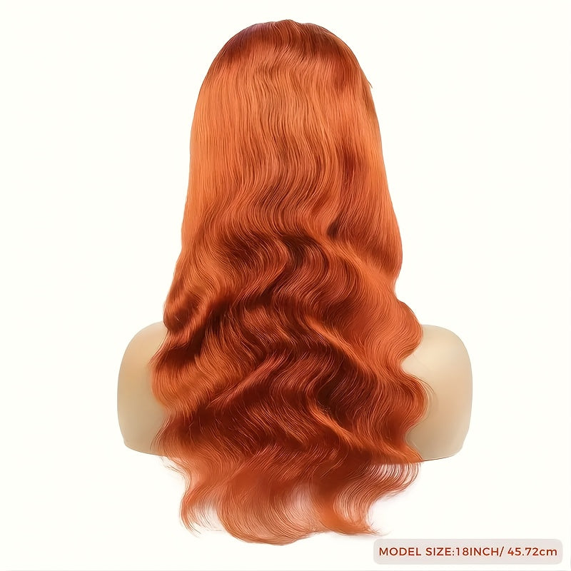 Ginger Orange Short Bob Wig Human Hair 4x4 Lace Front Pre-Plucked 150% Density Body Wave Wigs for Women - Natural Look & Versatile Styling, Short Hair Wig