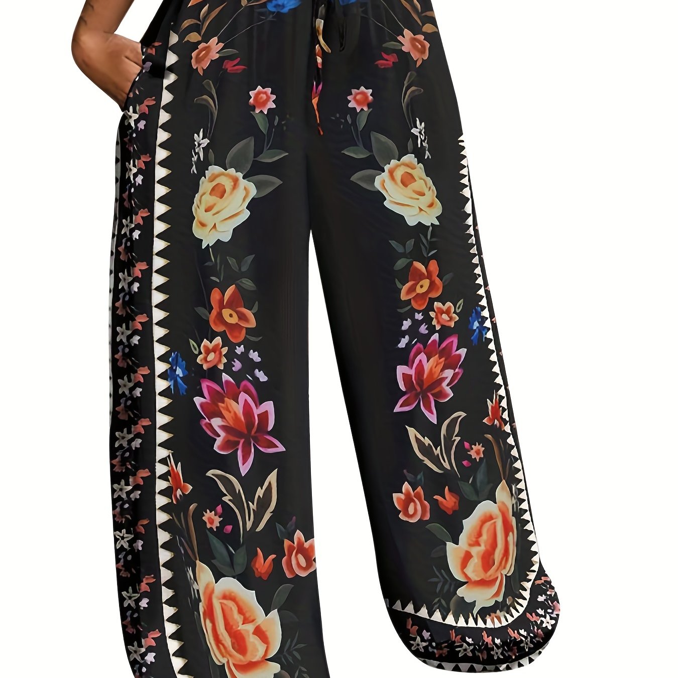 2023 Fashion Peacock Single-Sided Brushed Printed Long Pants